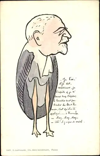 Ak Karikatur von einem Mann, Politiker, Vogel mit Männerkopf