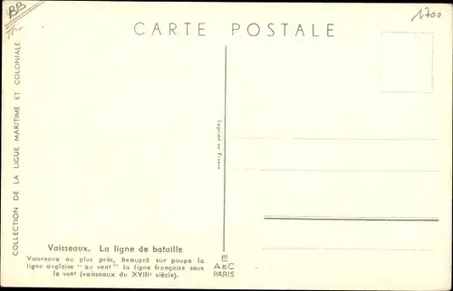 Künstler Ak Haffner, L., Vaisseaux, La ligne de bataille, Segelschiffe