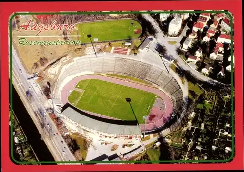 Ak Augsburg in Schwaben, Rosenaustadion (FC Augsburg), Fliegeraufnahme