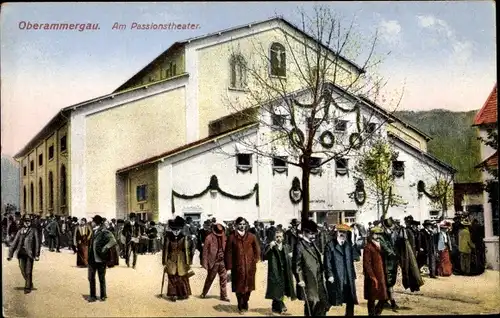 Ak Oberammergau in Oberbayern, Am Passionstheater