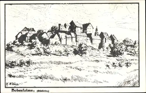 Künstler Ak Hohensolms Hohenahr in Hessen, Evangelische Jugendburg Hohensolms