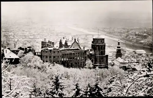 Ak Heidelberg am Neckar, Schloss im Winterzauber