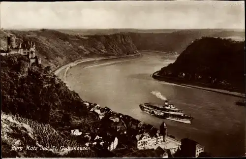 Ak Sankt Goarshausen am Rhein, Burg Katz