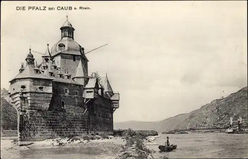 Ak Caub Kaub am Rhein, Die Pfalz, Burg