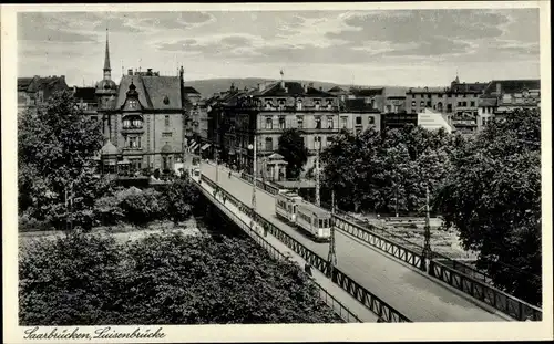 Ak Saarbrücken im Saarland, Luisenbrücke