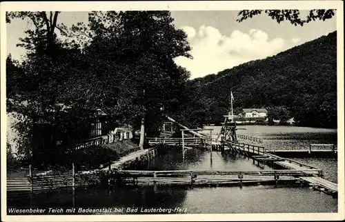 Ak Bad Lauterberg im Harz, Wiesenbeker Teich, Badeanstalt