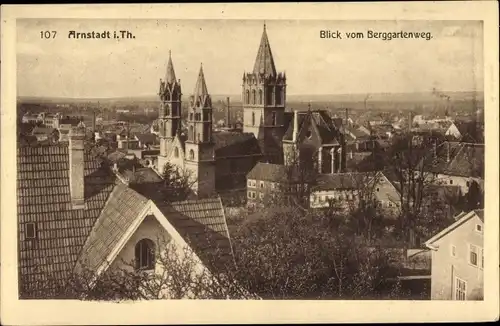 Ak Arnstadt in Thüringen, Blick vom Berggartenweg