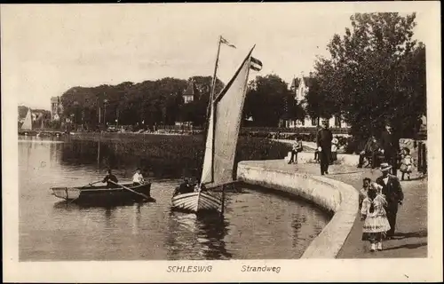 Ak Schleswig an der Schlei, Strandweg