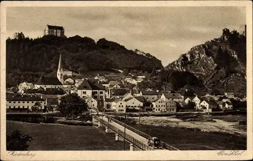 Ak Riedenburg in Niederbayern, Altmühltal, Panorama, Brücke