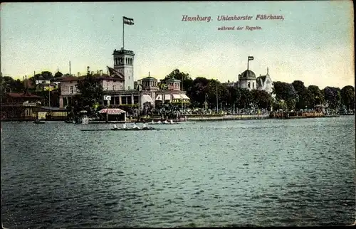 Ak Hamburg Nord Uhlenhorst, Uhlenhorster Fährhaus, Regatta