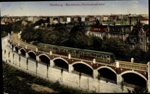 Ak Hamburg Nord Barmbek, Hochbahnstrecke