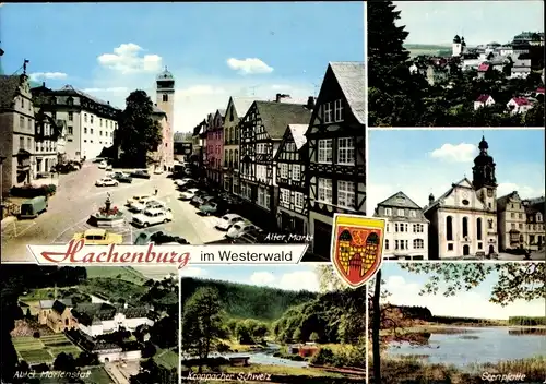 Ak Hachenburg im Westerwald, Alter Markt, Abtei Marienstatt, Kroppacher Schweiz