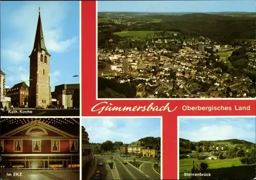 Ak Gummersbach im Oberbergischen Kreis, Steinenbrück, Kath. Kirche, EKZ, Luftbild