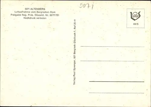 Ak Altenberg Odenthal Bergisches Land, Bergischer Dom, Fliegeraufnahme