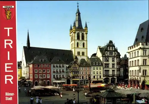 Ak Trier an der Mosel, Hauptmarkt, Petrusbrunnen, Steipe, St. Gangolf