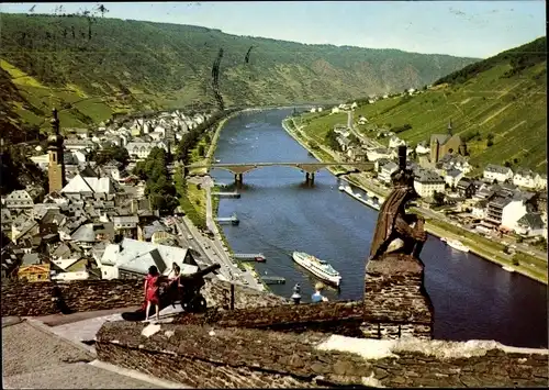 Ak Cond Cochem an der Mosel, Blick von der Burg ins Moseltal