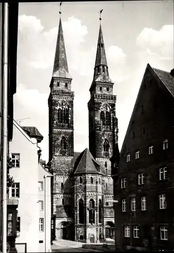 Ak Nürnberg in Mittelfranken, Weinmarkt, St. Sebalduskirche