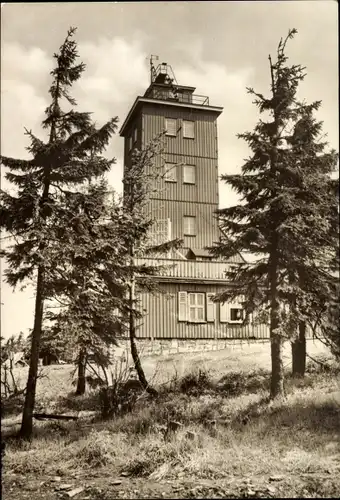 Ak Oberwiesenthal im Erzgebirge, Fichtelberg, Meteorologische Station