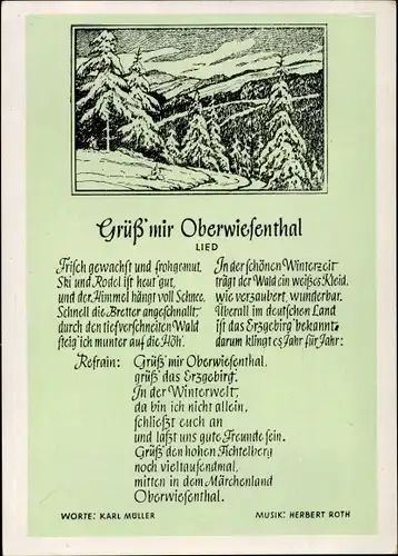 Lied Ak Oberwiesenthal im Erzgebirge, Waldpartie im Winter