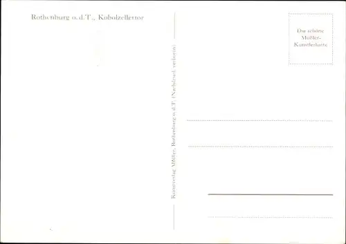 Künstler Ak Mößler, Rothenburg ob der Tauber Mittelfranken, Kobolzellertor