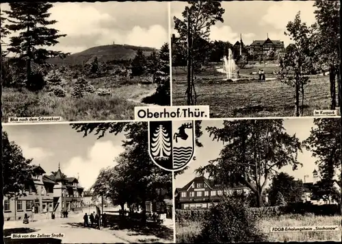 Ak Oberhof im Thüringer Wald, FDGB-Erholungsheim "Stachonow", Schneekopf, Kurpark, Zellaer Straße
