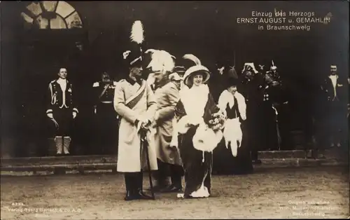 Ak Herzog Ernst August von Braunschweig, Prinzessin Victoria Luise, Einzug in Braunschweig