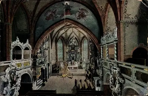 Ak Schleiz im Vogtland Thüringen, Inneres der Bergkirche