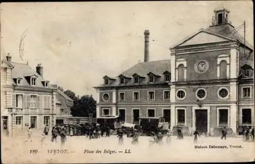 Ak Yvetot Seine Maritime, Place des Belges