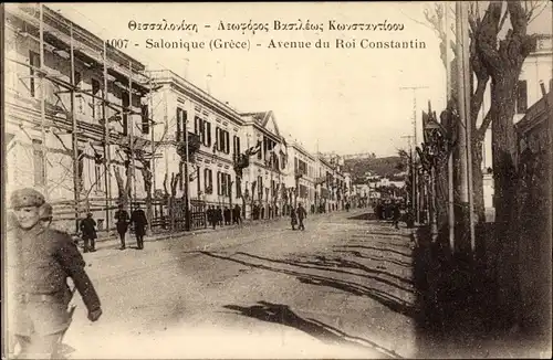 Ak Saloniki Thessaloniki Griechenland, Avenue du Roi Constantin