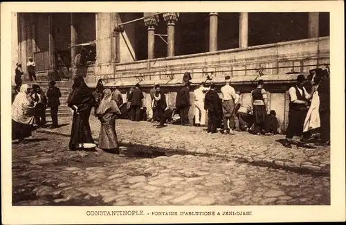 Ak Konstantinopel Istanbul Türkei, Fontaine d'Ablutions a Jeni-Djami