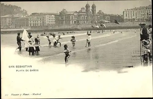 Ak Donostia San Sebastian Baskenland, Playa de Banos