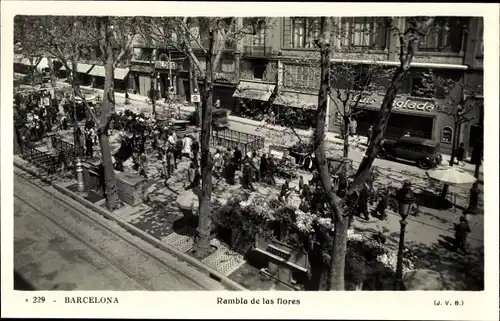 Ak Barcelona Katalonien Spanien, Rambla de las flores