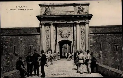 Ak Figueras Katalonien, Castillo, Puerta principal