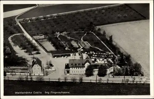 Ak Colditz in Sachsen, Hotel Waldschänke, Fliegeraufnahme