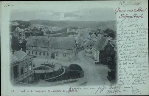 Mondschein Ak Bad Schwalbach im Taunus, Blick auf den Ort