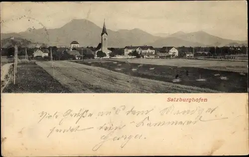 Ak Salzburghofen Freilassing in Oberbayern, Panorama, Kirche