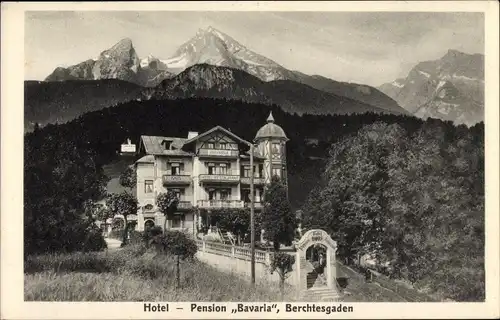 Ak Berchtesgaden in Oberbayern, Hotel Pension Bavaria, Watzmann