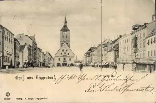 Ak Deggendorf im Bayerischen Wald Niederbayern, Luitpoldplatz