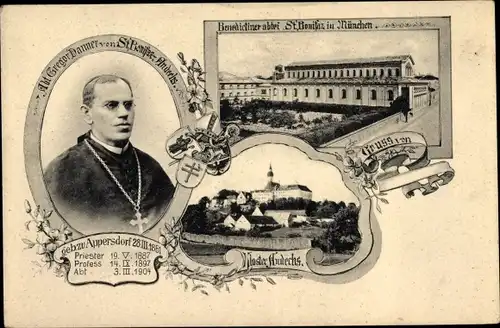 Ak Andechs am Ammersee, Kloster Andechs, Benediktinerabtei St. Bonifaz München, Abt Gregor Danner