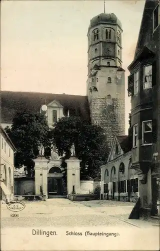 Ak Dillingen an der Donau, Schloss, Haupteingang