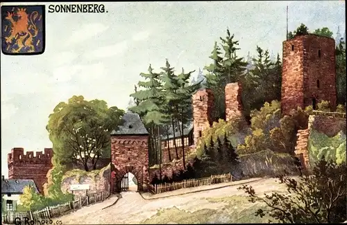 Künstler Ak Rothgeb, Sonnenberg Wiesbaden in Hessen, Burg Sonnenberg