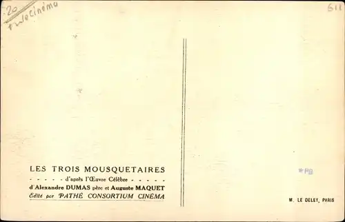 Ak Filmszene Die drei Musketiere, Les Trois Mousquetaires, Charles Martinelli, Pierre de Guigand