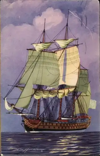 Künstler Ak Haffner, L., Segelschiff