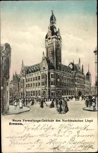 Ak Hansestadt Bremen, Neues Verwaltungsgebäude des Norddeutschen Lloyd