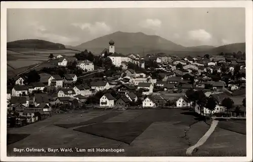 Ak Lam im Bayerischen Wald Oberpfalz, Gesamtansicht mit Hohenbogen