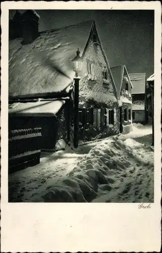 Ak München, Altstadt, Häuser im Winter