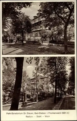 Ak Bad Steben in Oberfranken, Park-Sanatorium Dr. Steuer