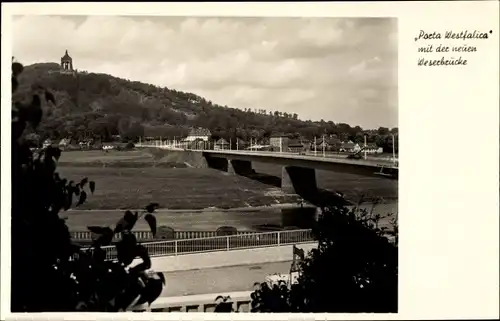 Ak Porta Westfalica an der Weser, Neue Weserbrücke