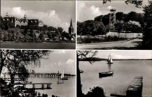 Ak Plön am See Holstein, Schloß, Aussichtsturm Parnaß, Großer Plöner See