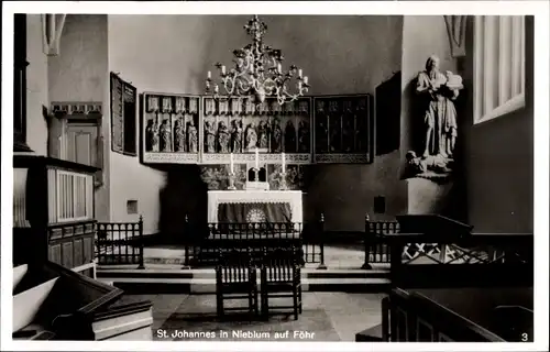 Ak Nieblum auf der Insel Föhr Nordfriesland, Inneres der St. Johannes Kirche